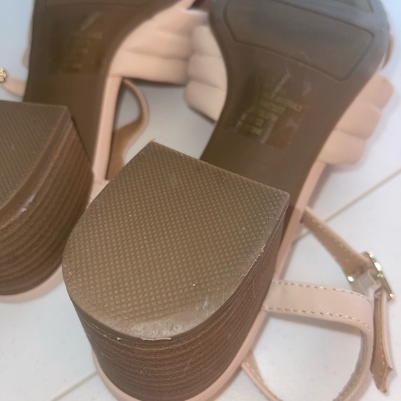 LC Lauren Conrad Fondant Women's Blush Memory Foam Wedge Heeled Sandals Size 9 - Picture 9 of 16